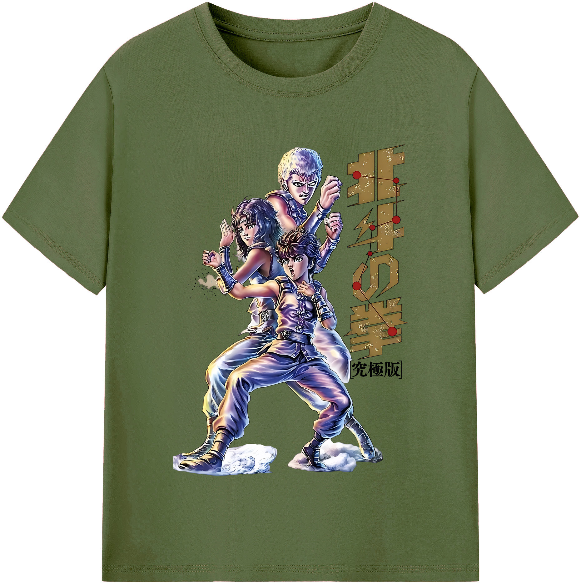 （画像用） 北斗の拳 Fist of the North Star 綿100％半袖Tシャツ（フロントプリント）